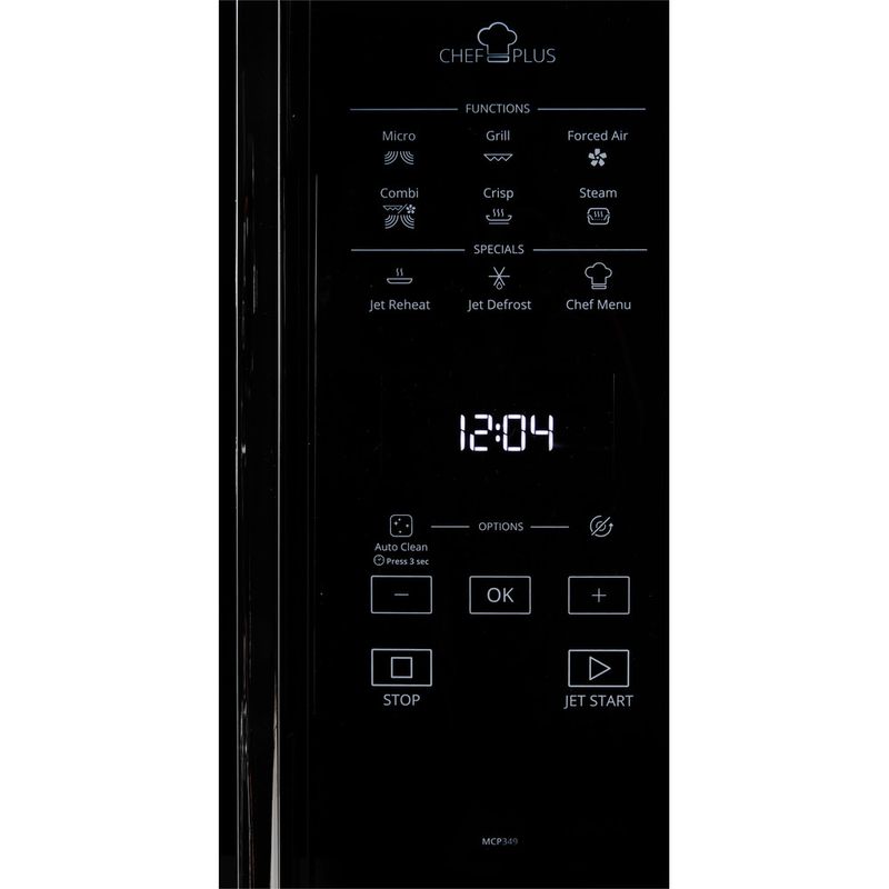 Whirlpool Magnetron Vrijstaand MCP 349 BL Zwart Elektronisch 25 MW-Combi 800 Control panel