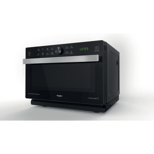 Whirlpool Magnetron Vrijstaand MWSC 833 B Zwart Elektronisch 33 MW-Combi 900 Perspective