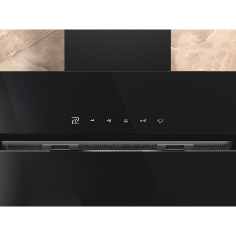 Bauknecht Afzuigkap Inbouw BHVS 91F LT DP K Zwart Bevestigd aan de muur Elektronisch Lifestyle control panel