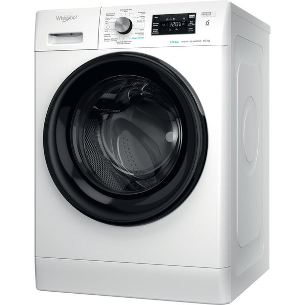 Whirlpool Wasmachine Vrijstaand FFB 10469E BV BE Wit Voorlader A Perspective