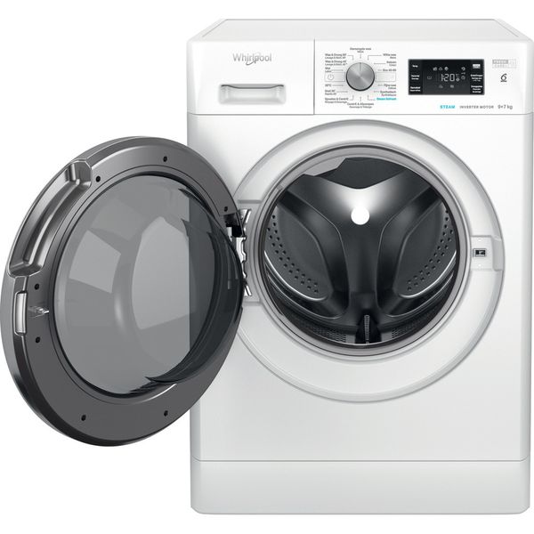 Whirlpool Wasdroger Vrijstaand FFWDB 976258E BCV BE Wit Voorlader Frontal open