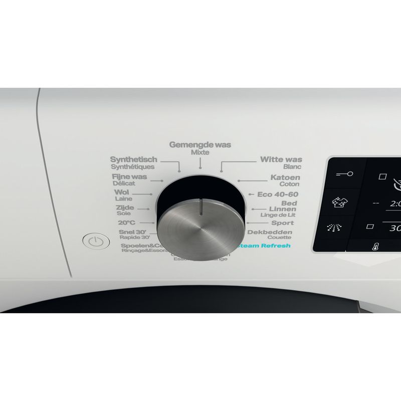 Whirlpool Wasmachine Vrijstaand FFD 10489E BV BE Wit Voorlader A Control panel