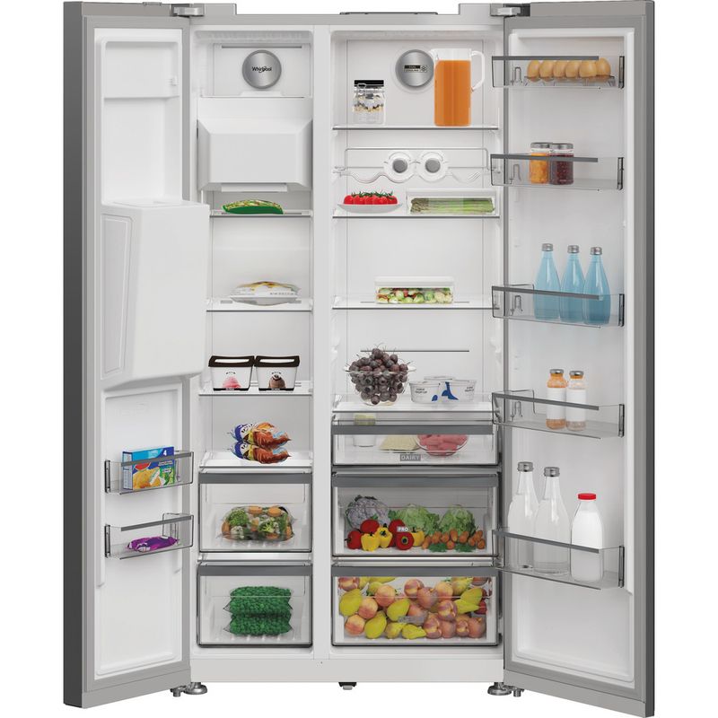 Whirlpool Dubbeldeurs Vrijstaand WHG2 6573W X4E Pearl Inox Lifestyle frontal open