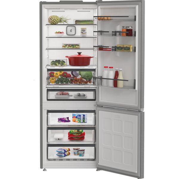 Whirlpool Koel/vriescombinatie Vrijstaand WHK2 6493 X5E New Silver – ARC 1035 2 deuren Lifestyle frontal open