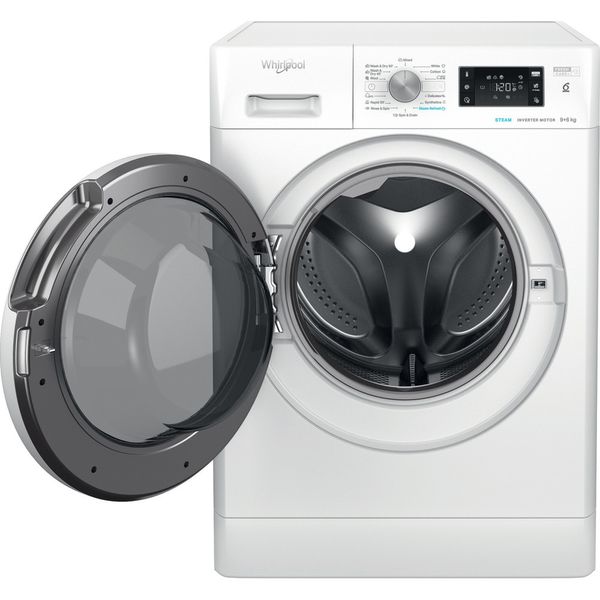 Whirlpool Wasdroger Vrijstaand FFWDB 964489 WV EE Wit Voorlader Frontal open