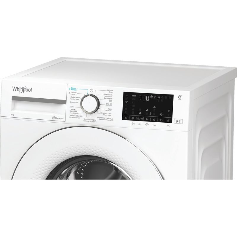 Whirlpool Wasmachine Vrijstaand WAM 87W BE Wit Voorlader A Lifestyle control panel