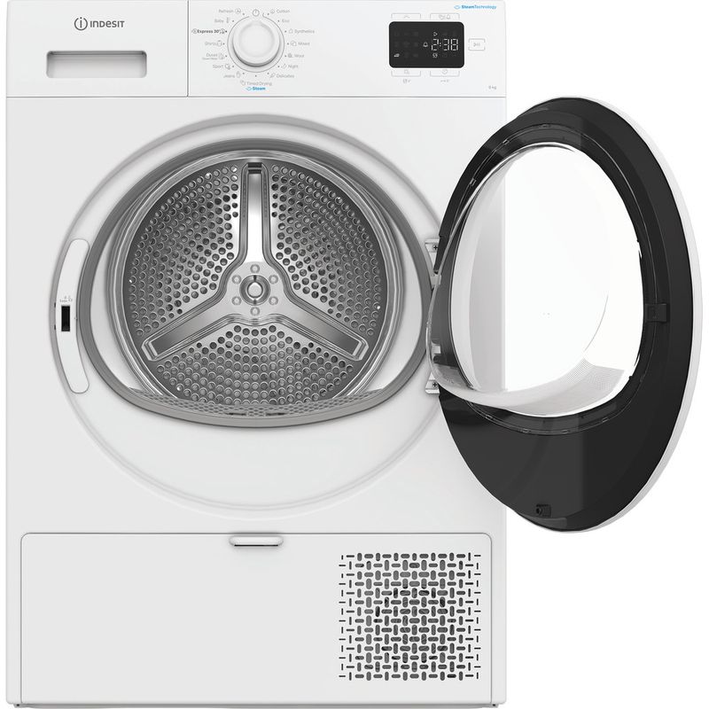 Indesit-Droger-C-YD-94D-WW-EE-Wit-Frontal-open