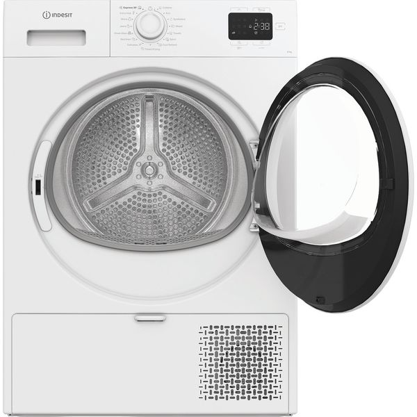 Indesit-Droger-C-YSD-83D-WW-EE-Wit-Frontal-open