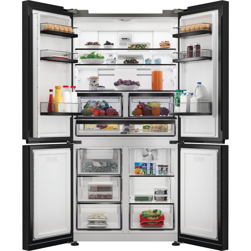 Whirlpool Dubbeldeurs Vrijstaand WHGF 6534 XK4E Zwart/rvs Lifestyle frontal open