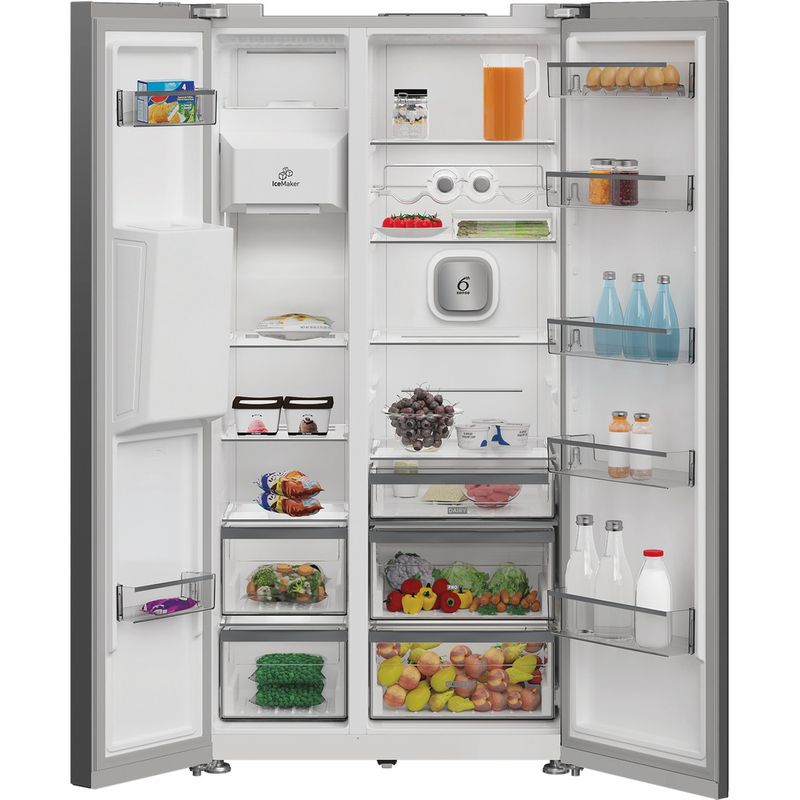 Whirlpool-Dubbeldeurs-Vrijstaand-WHG2-6574W-X5E-Pearl-Inox-Lifestyle-frontal-open