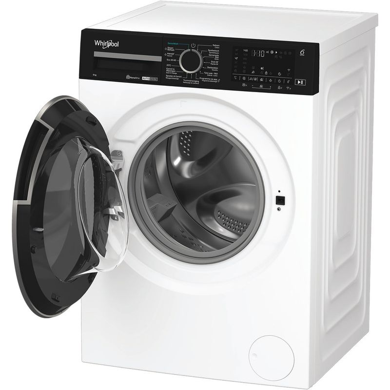 Whirlpool-Wasmachine-Vrijstaand-WPM-97W-ADS-BE-Wit-Voorlader-A-Perspective-open
