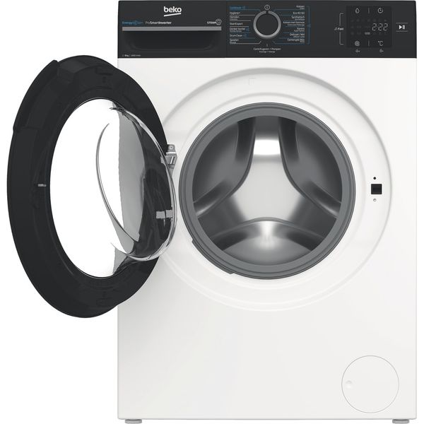 Beko-Wasmachine-Vrijstaand-BM3WFT3841B-Wit-A-Frontal-open