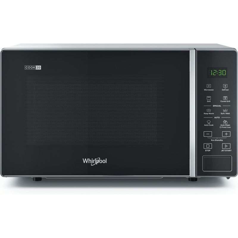 Whirlpool Magnetron Vrijstaand MWP 203 SB Zilverzwart Elektronisch 20 MW+Grillfunctie 700 Frontal