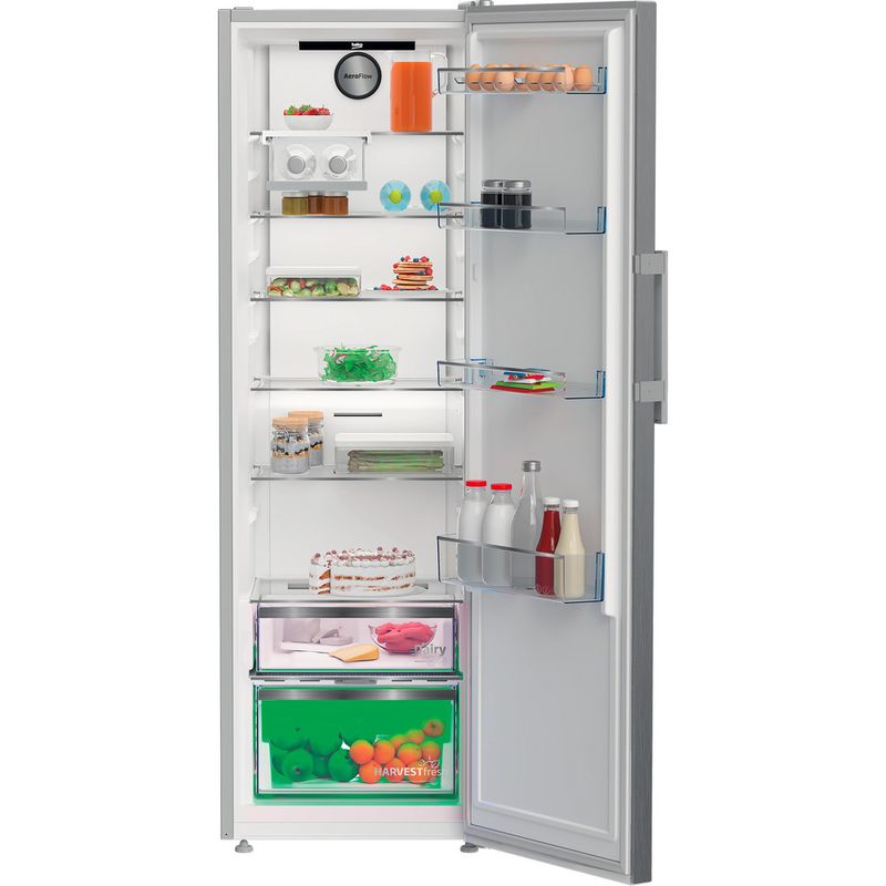 Beko-Koelkast-Vrijstaand-B7RMLNE445ZXP-New-Silver-–-ARC-1035-Lifestyle-frontal-open